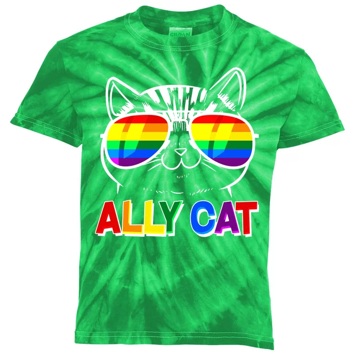 Ally Cat LGBT Pride Kids Tie-Dye T-Shirt