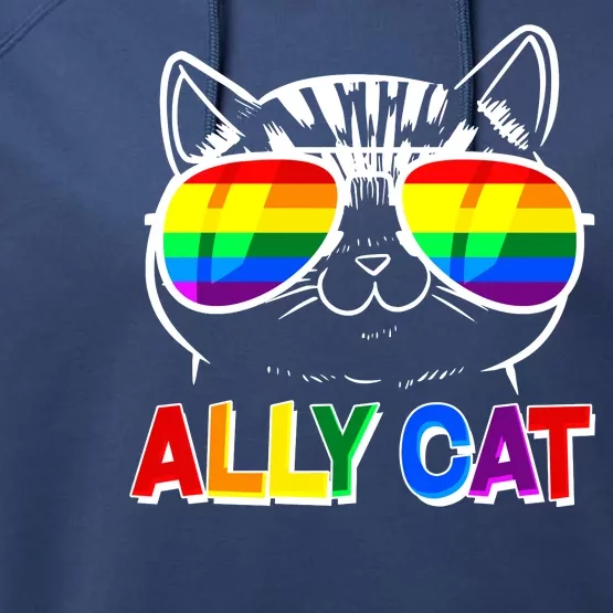 Ally Cat LGBT Pride Performance Fleece Hoodie