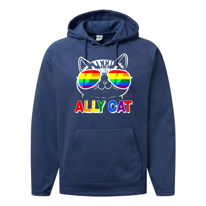 Ally Cat LGBT Pride Performance Fleece Hoodie