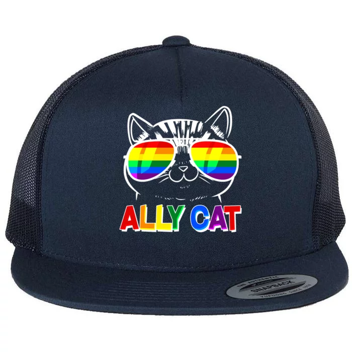 Ally Cat LGBT Pride Flat Bill Trucker Hat