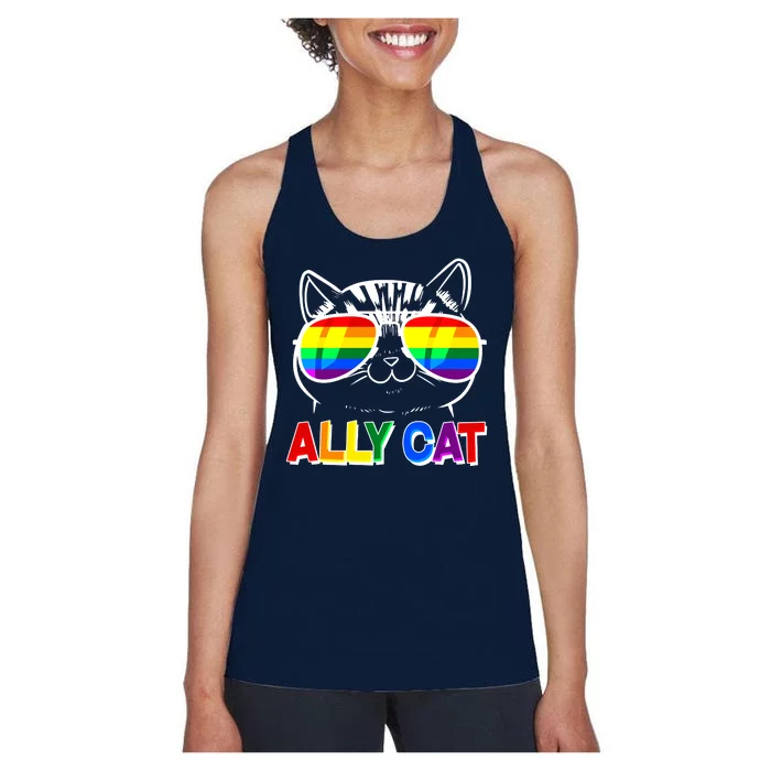 Ally Cat LGBT Pride Women's Racerback Tank