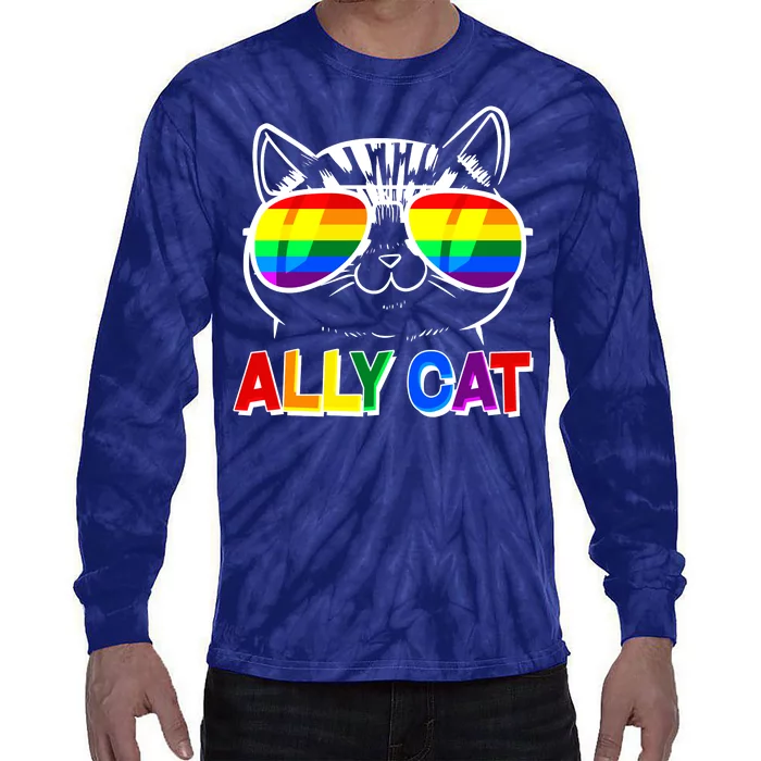 Ally Cat LGBT Pride Tie-Dye Long Sleeve Shirt