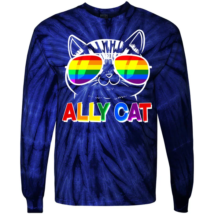 Ally Cat LGBT Pride Tie-Dye Long Sleeve Shirt