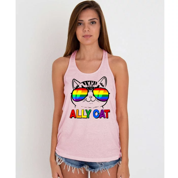 Ally Cat LGBT Pride Women's Knotted Racerback Tank