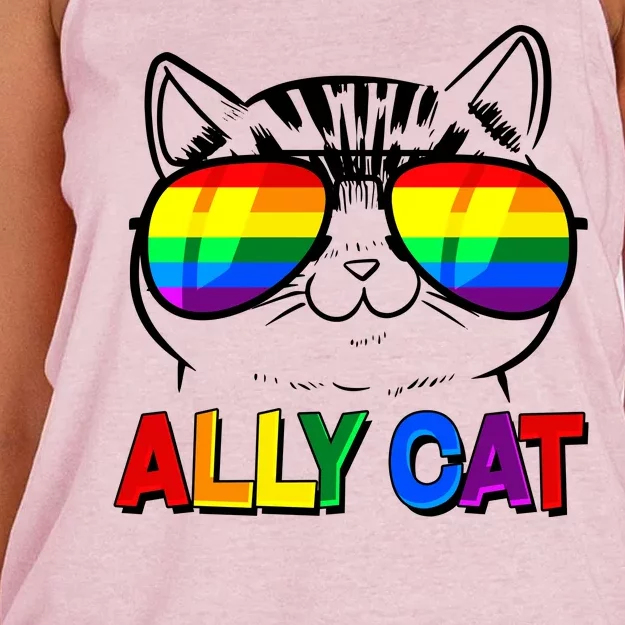 Ally Cat LGBT Pride Women's Knotted Racerback Tank