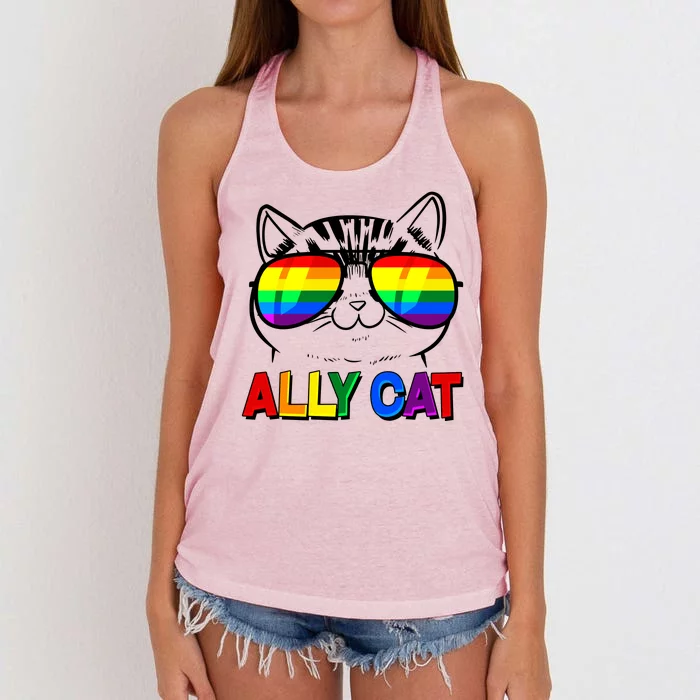 Ally Cat LGBT Pride Women's Knotted Racerback Tank