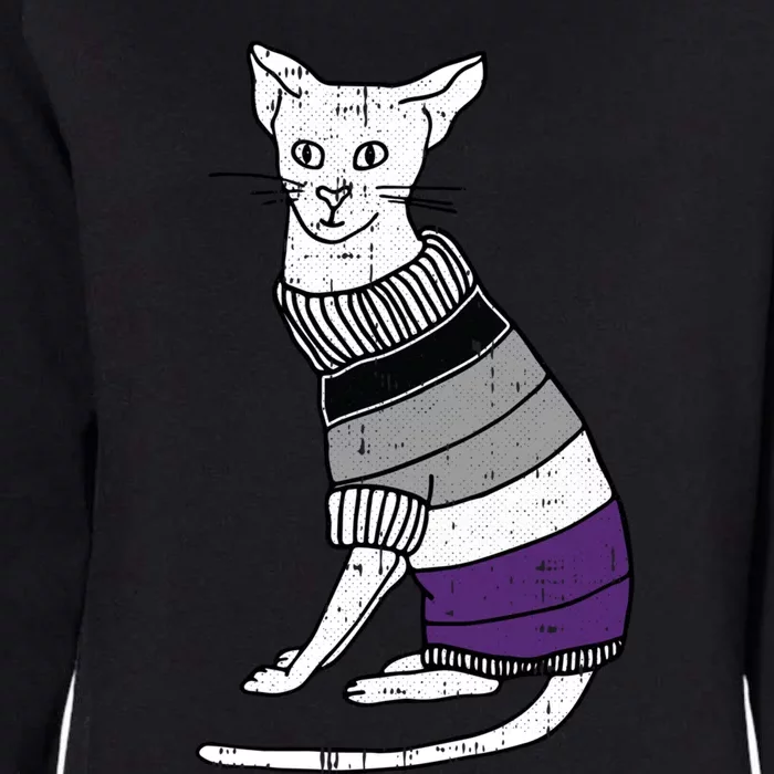 Asexual Cat Lgbtq Pride Cute Kitten Kitty Proud Ally Ace Gift Womens California Wash Sweatshirt