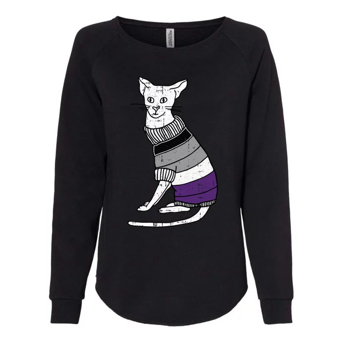 Asexual Cat Lgbtq Pride Cute Kitten Kitty Proud Ally Ace Gift Womens California Wash Sweatshirt