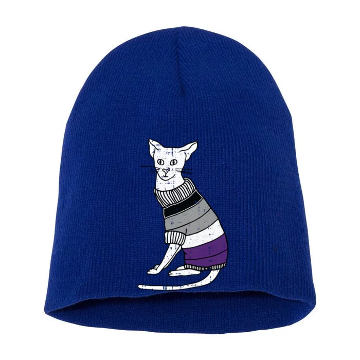 Asexual Cat Lgbtq Pride Cute Kitten Kitty Proud Ally Ace Gift Short Acrylic Beanie