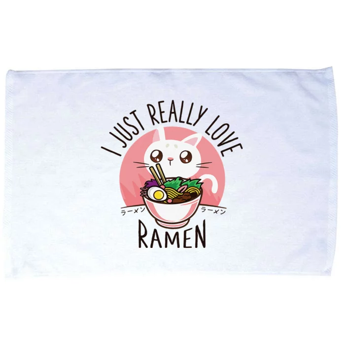 Anime Cat Love Ramen Japanese Noodles Kawaii Microfiber Hand Towel