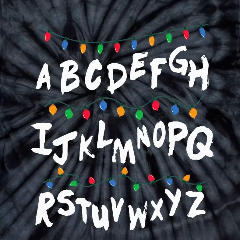 Alphabet Christmas Lights Stranger Gift Tie-Dye T-Shirt