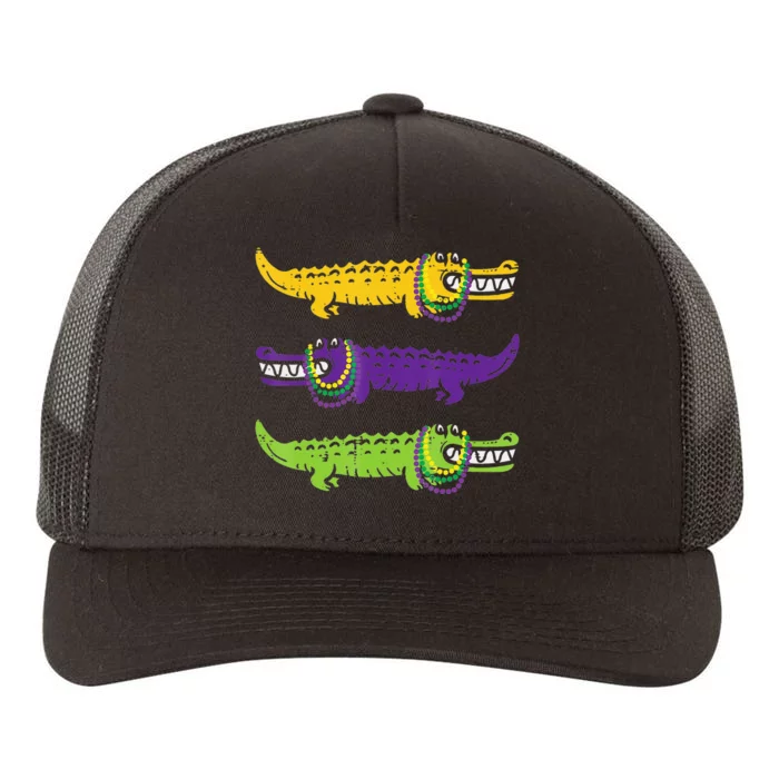 Aligator Crocodiles Louisiana funny Mardi Gras Yupoong Adult 5-Panel Trucker Hat