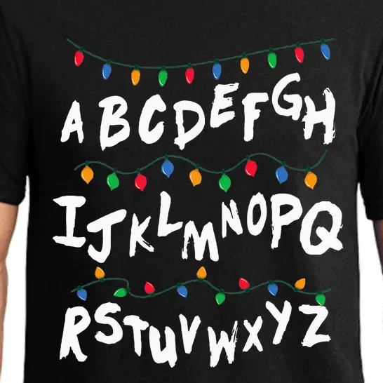 Alphabet Christmas Lights Stranger Gift Pajama Set