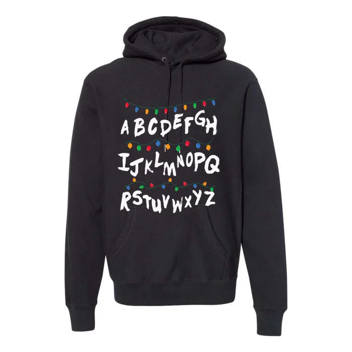 Alphabet Christmas Lights Stranger Gift Premium Hoodie