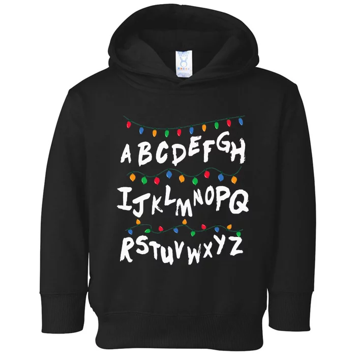 Alphabet Christmas Lights Stranger Gift Toddler Hoodie