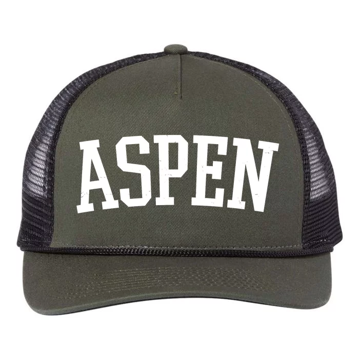 Aspen College Logo Retro Rope Trucker Hat Cap