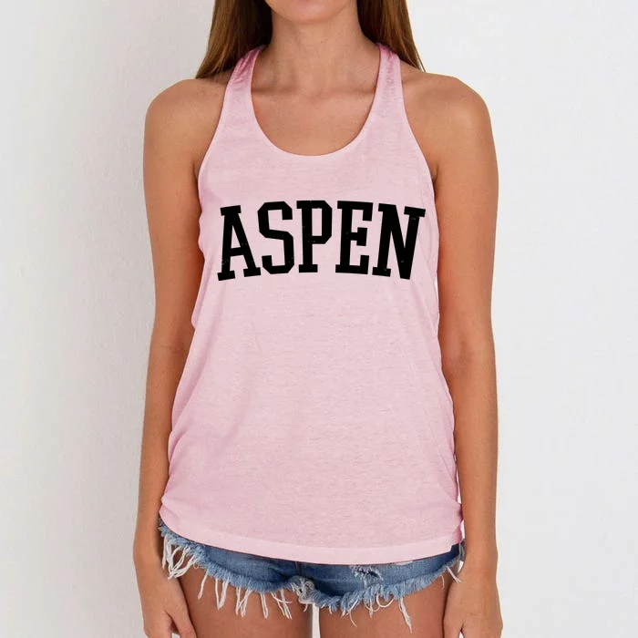 Aspen College Logo Women's Knotted Racerback Tank