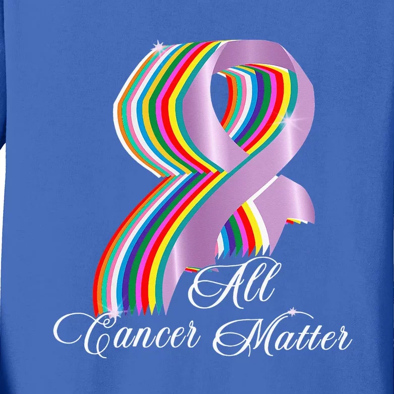 All Cancer Matter Awareness World Cancer Day Ribbon Kids Long Sleeve Shirt