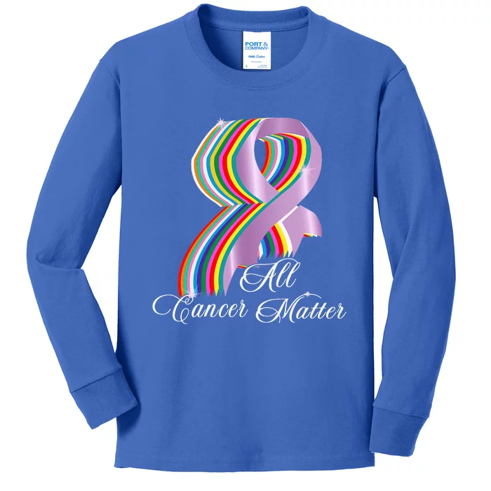 All Cancer Matter Awareness World Cancer Day Ribbon Kids Long Sleeve Shirt