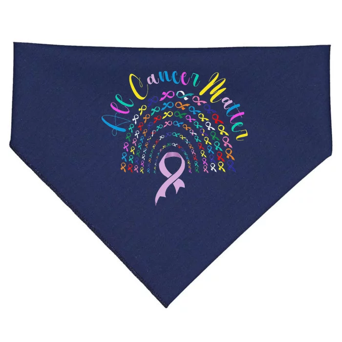 All Cancer Matter Support Raise Cancer Awareness Ribbon USA-Made Doggie Bandana