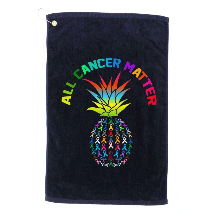 All Cancer Matter Pineapple All Ribbons Platinum Collection Golf Towel