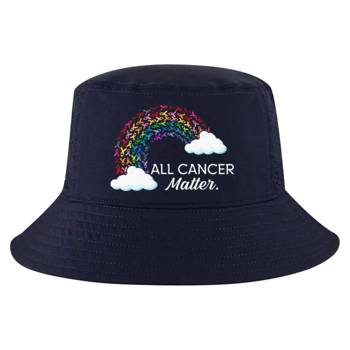 All Cancer Matter Sunflower Rainbow Ribbon Cancer Cool Comfort Performance Bucket Hat