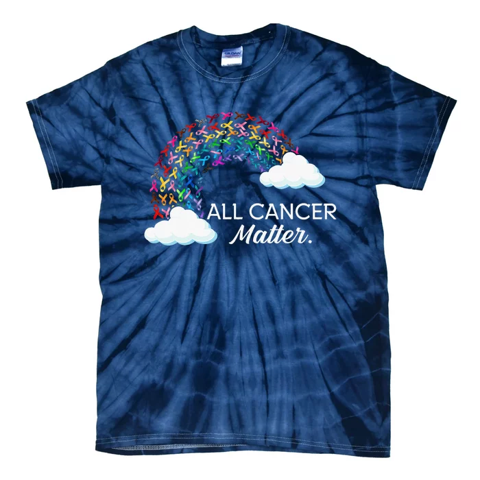 All Cancer Matter Sunflower Rainbow Ribbon Cancer Tie-Dye T-Shirt