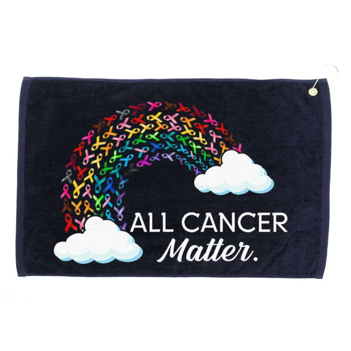 All Cancer Matter Sunflower Rainbow Ribbon Cancer Grommeted Golf Towel