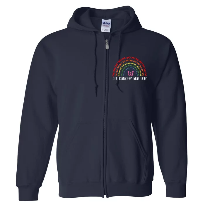 All Cancer Matters Awareness Support World Cancer Day Full Zip Hoodie