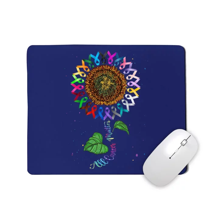 All Cancer Matters Cancer Awareness All Ribbons Sunflowe Mousepad