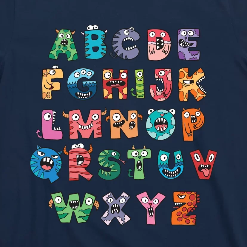 Abc Cute Monster Alphabet Halloween Teacher Costume T-Shirt