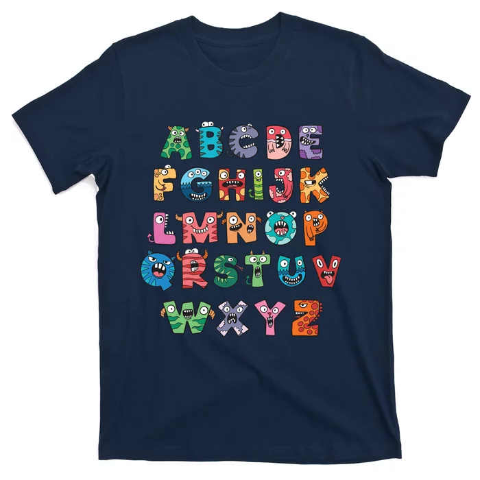 Abc Cute Monster Alphabet Halloween Teacher Costume T-Shirt