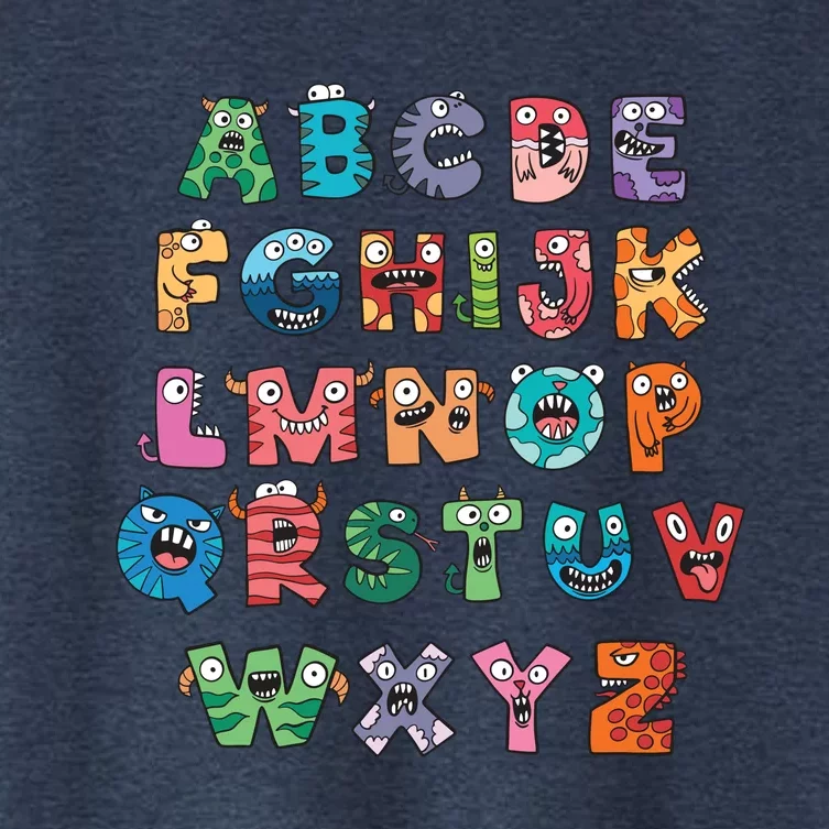 Abc Cute Monster Alphabet Halloween Teacher Costume Women's Crop Top Tee