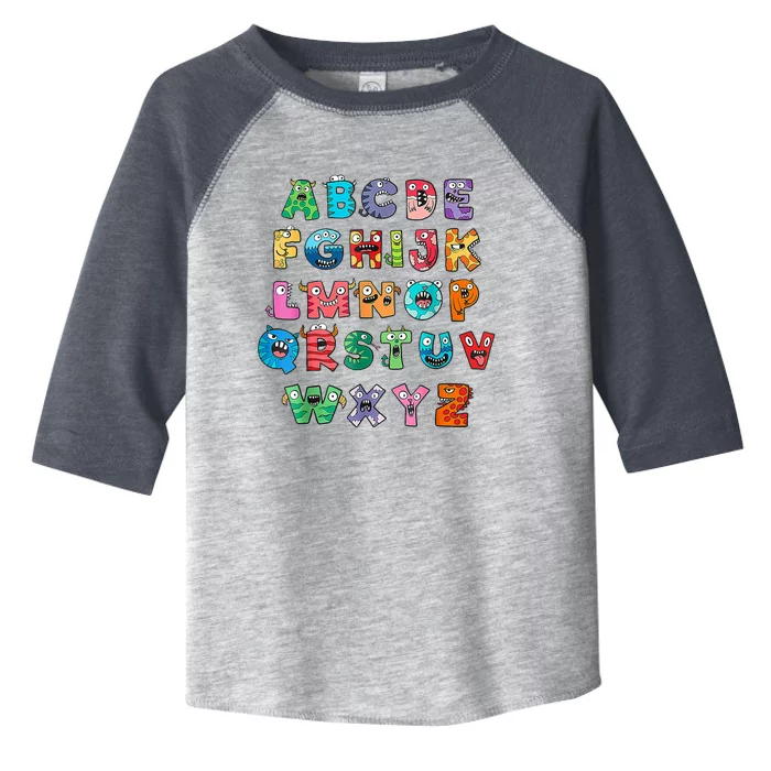 ABC Cute Monster Alphabet Halloween Teacher Costume Toddler Fine Jersey T-Shirt