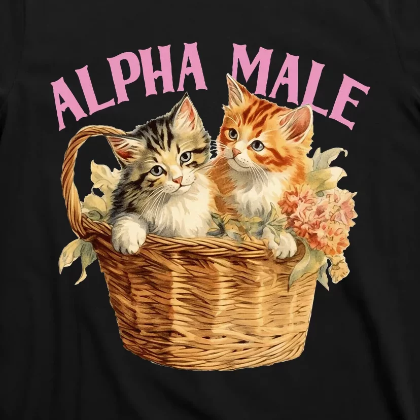 Alpha Cat Male Ironic Funny Kitten Weird Humor Kittens T-Shirt