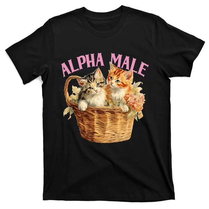 Alpha Cat Male Ironic Funny Kitten Weird Humor Kittens T-Shirt