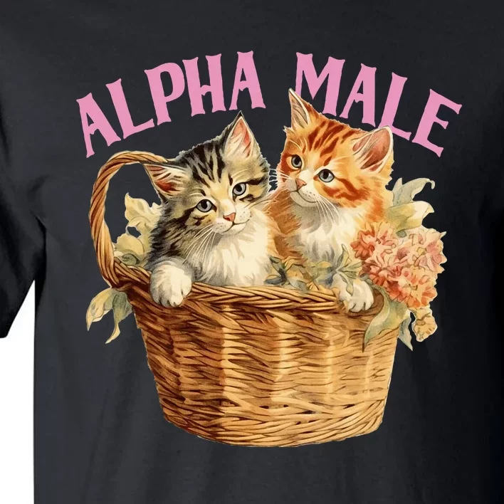 Alpha Cat Male Ironic Funny Kitten Weird Humor Kittens Tall T-Shirt