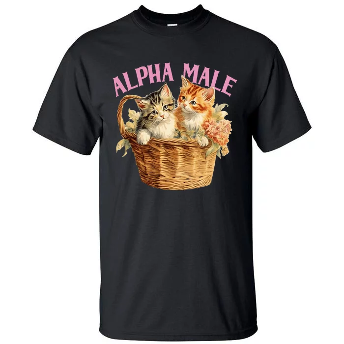 Alpha Cat Male Ironic Funny Kitten Weird Humor Kittens Tall T-Shirt