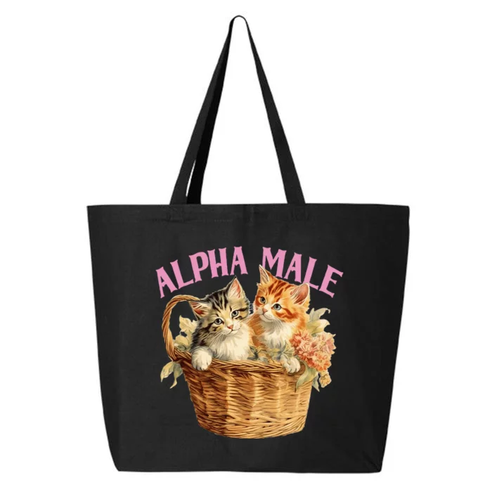 Alpha Cat Male Ironic Funny Kitten Weird Humor Kittens 25L Jumbo Tote