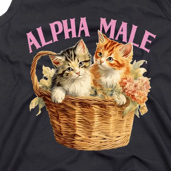 Alpha Cat Male Ironic Funny Kitten Weird Humor Kittens Tank Top