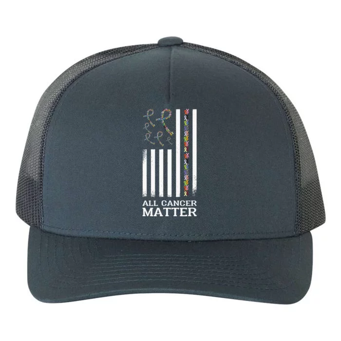 All Cancer Matters Awareness Day Ribbon Quote Yupoong Adult 5-Panel Trucker Hat