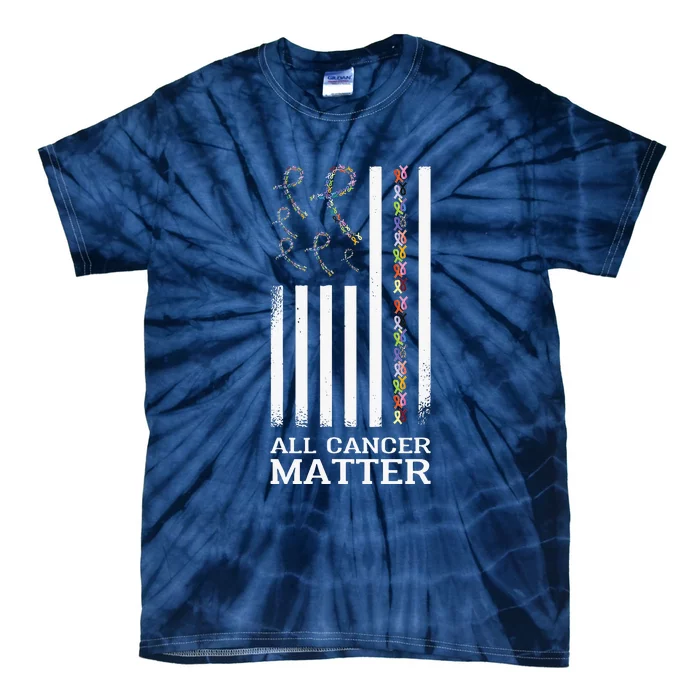 All Cancer Matters Awareness Day Ribbon Quote Tie-Dye T-Shirt