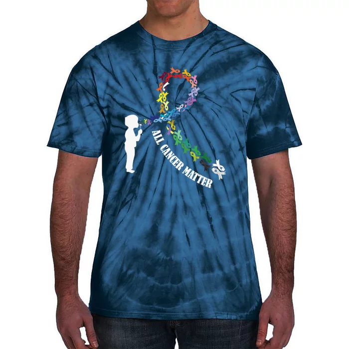 All Cancer Matters Awareness Day Ribbon Quote Tie-Dye T-Shirt