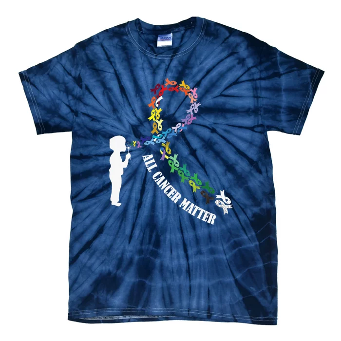 All Cancer Matters Awareness Day Ribbon Quote Tie-Dye T-Shirt