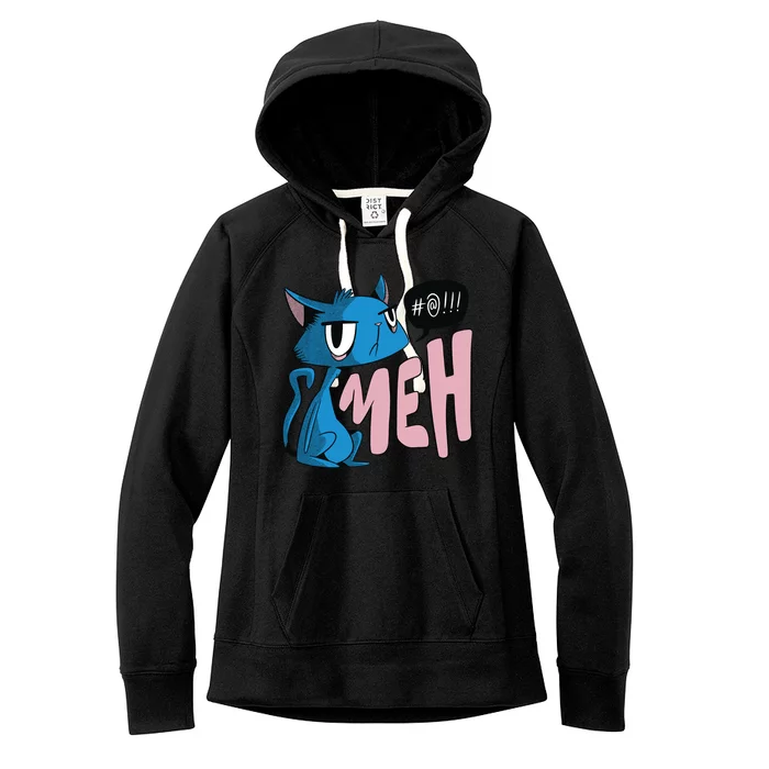 Annoyed Cat Meh Women's Fleece Hoodie