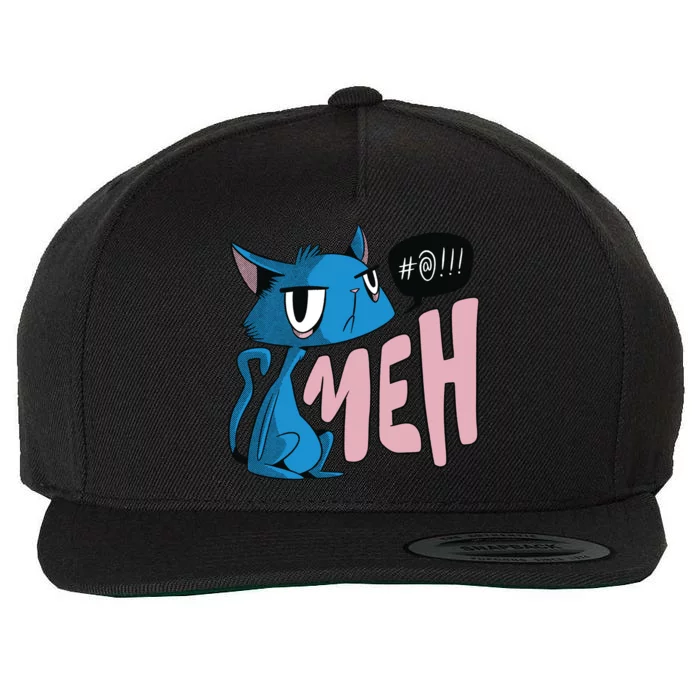 Annoyed Cat Meh Wool Snapback Cap