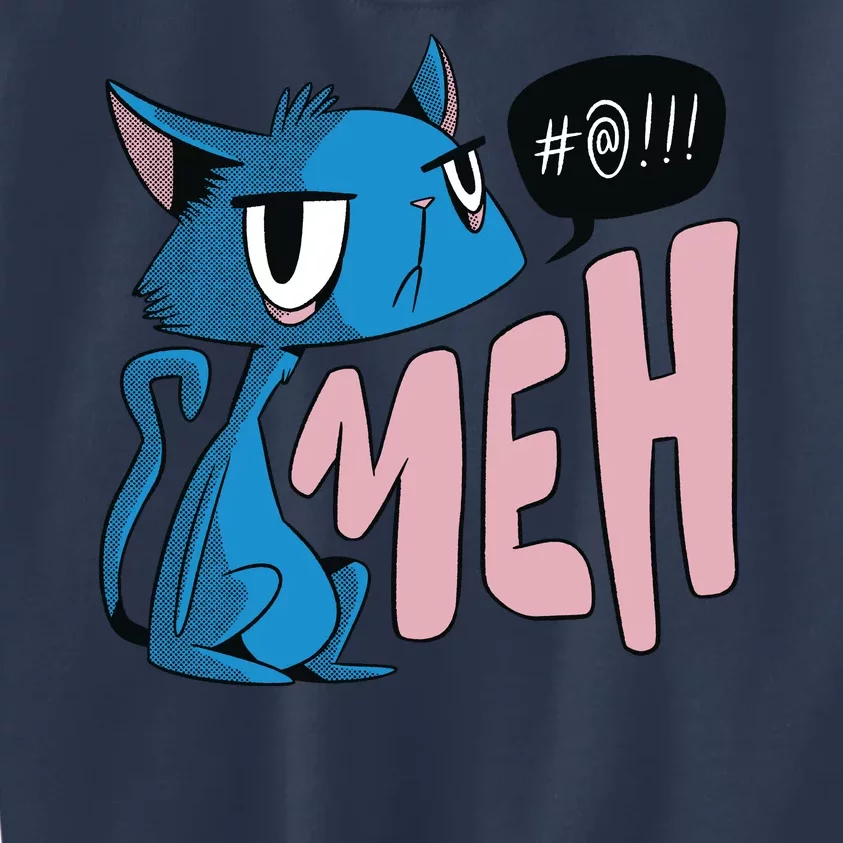 Annoyed Cat Meh Kids Sweatshirt