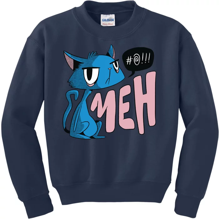 Annoyed Cat Meh Kids Sweatshirt