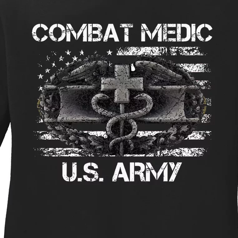 Army Combat Medic Veteran Gift For U.S A.R.M.Y. Ladies Long Sleeve Shirt