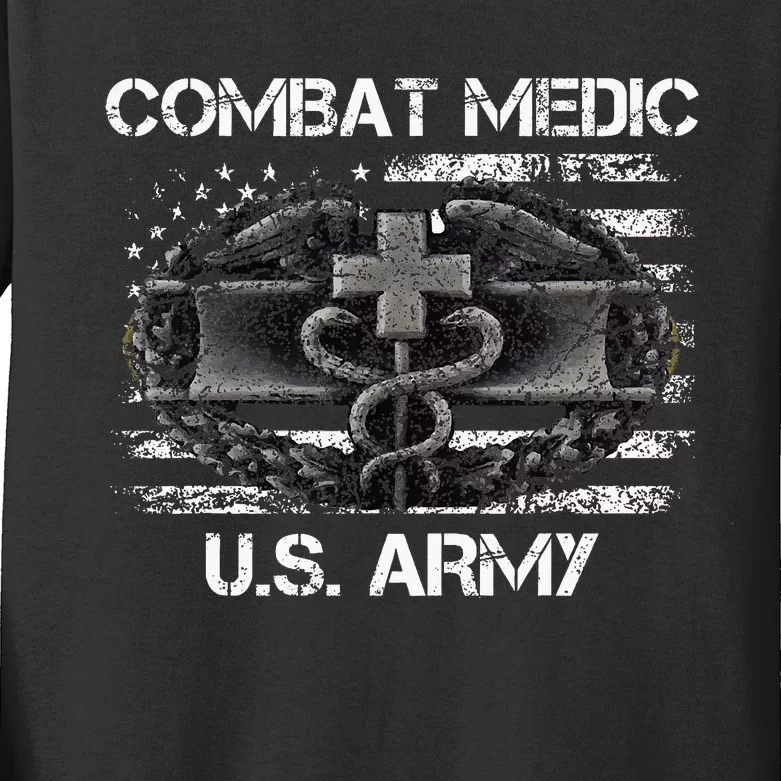 Army Combat Medic Veteran Gift For U.S A.R.M.Y. Kids Long Sleeve Shirt